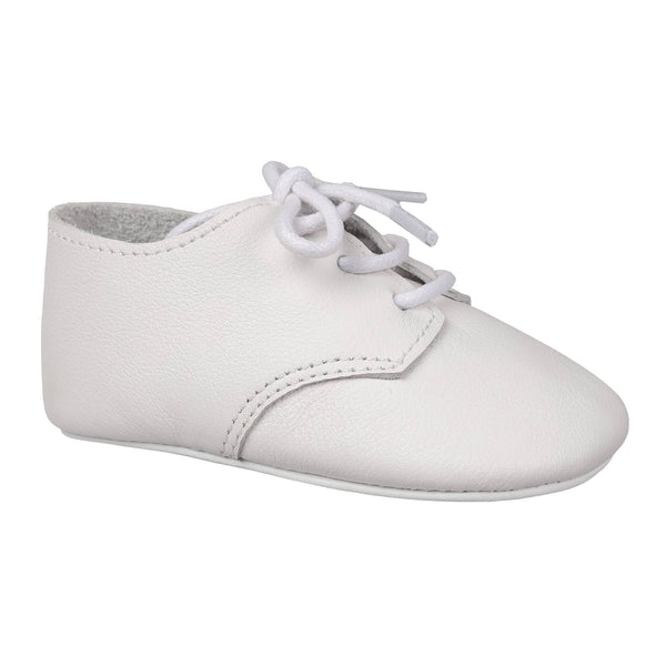 August Leather Crib Shoes | White