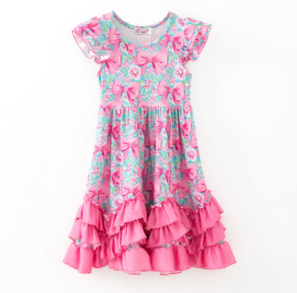 Aqua Spring Ribbon Maxie Dress
