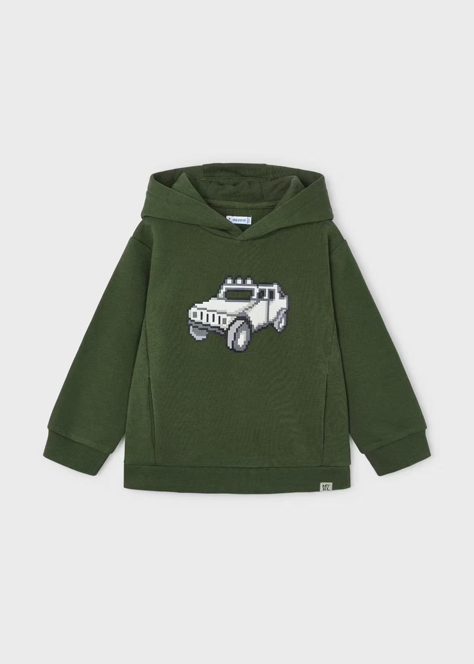 Hooded Sweatshirt with Rubber Print Graphic | Moss