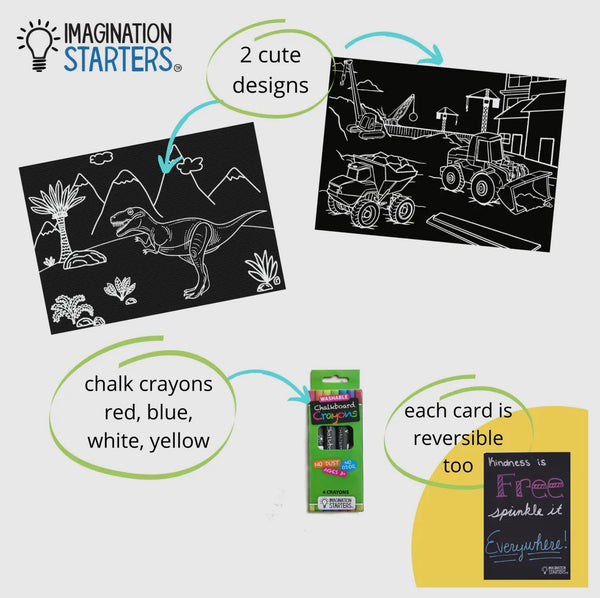Reusable Coloring Mini Mat Kit | Dino & Truck