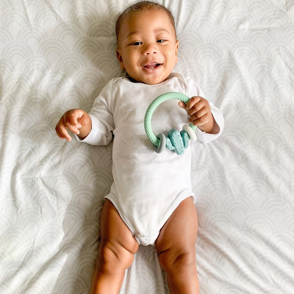 Ritzy Rattle™ Silicone Teether Rattles | Highland Cow