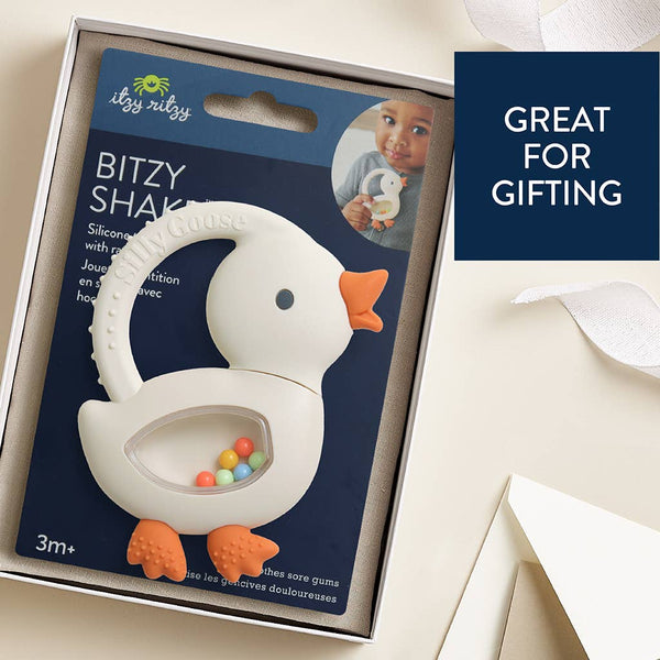Bitzy Shake™ - Silicone Teether with Rattle | Cherries