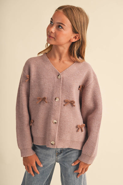 Bow Detail Mauve Sweater