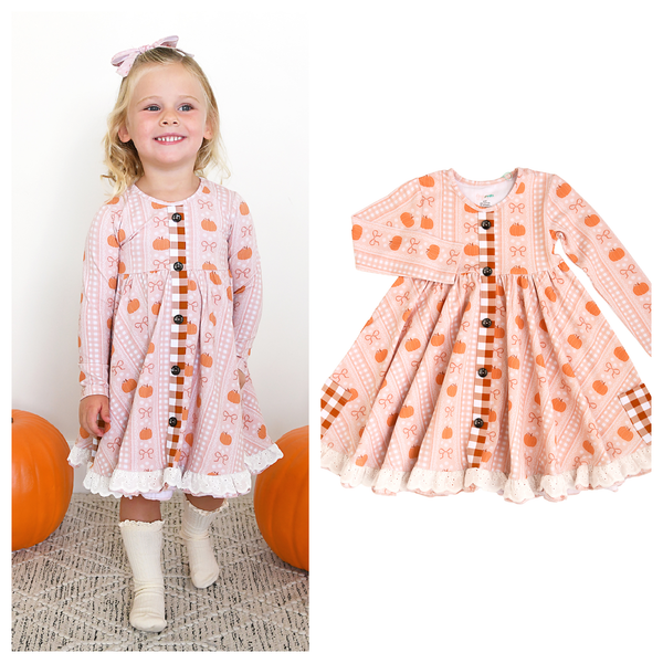 Button Dress | Reagan Pumpkin