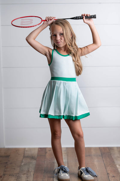 Athletic Active Sport Dress | Green Check