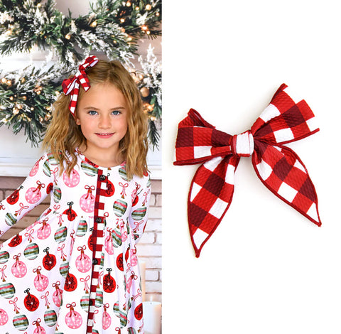 Emery Plaid Clip Bow