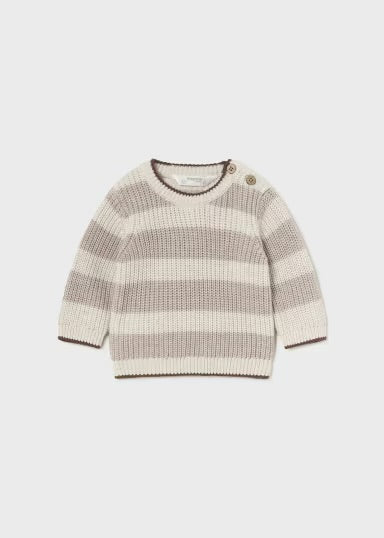 Striped Knit Sweater | Tiramisu Heather