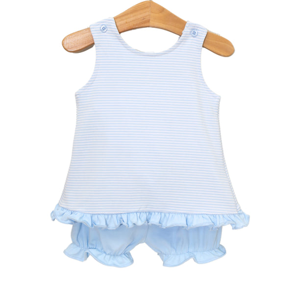 Swing Back Bloomer Set | Light Blue Stripe