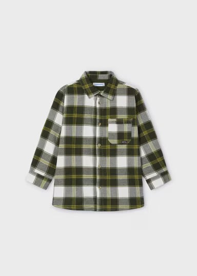 Plaid Lined Overshirt | Moss