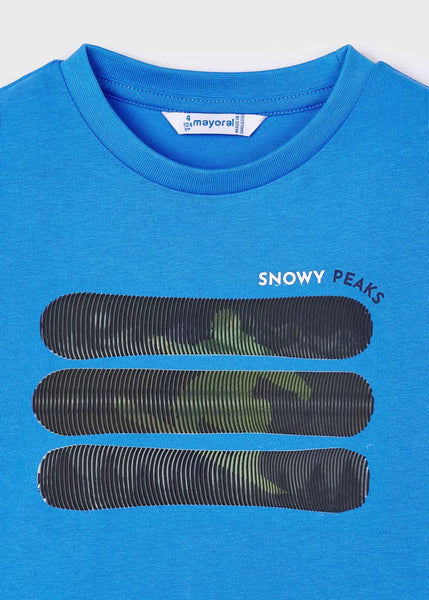 Snowy Peaks L/S Lenticular Graphic Tee | Cerulean