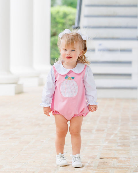 Pretty in Pink Pumpkin Bubble w/ Peter Pan Collar Top
