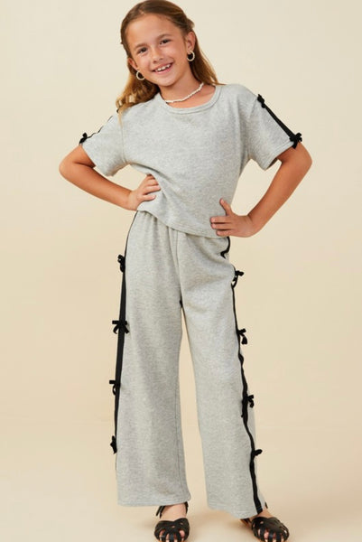 Bow Trim Side Stripe Set | Gray