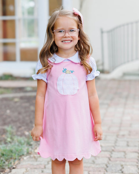 Pretty in Pink Pumpkin Jumper w/ Peter Pan Collar Top