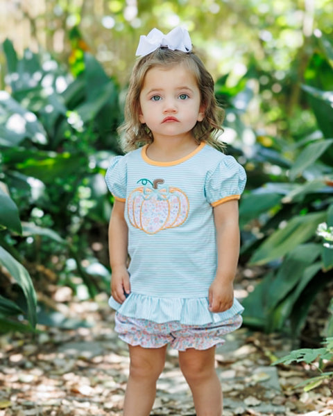 Pumpkin Patch Petals Appliqué Bloomer Set