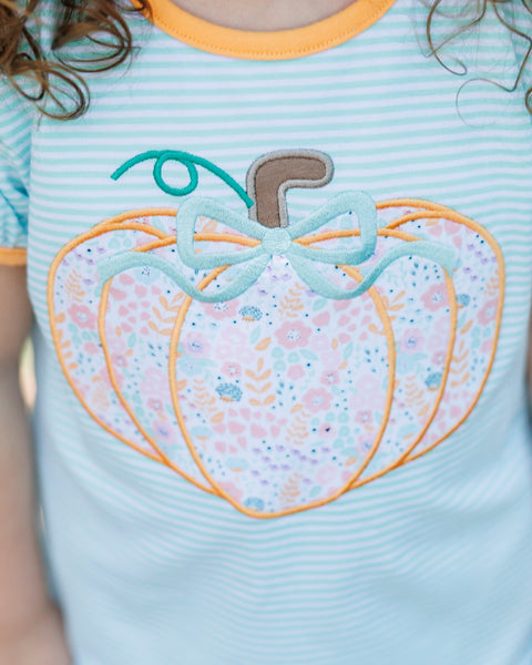Pumpkin Patch Petals Appliqué Ruffle Short Set