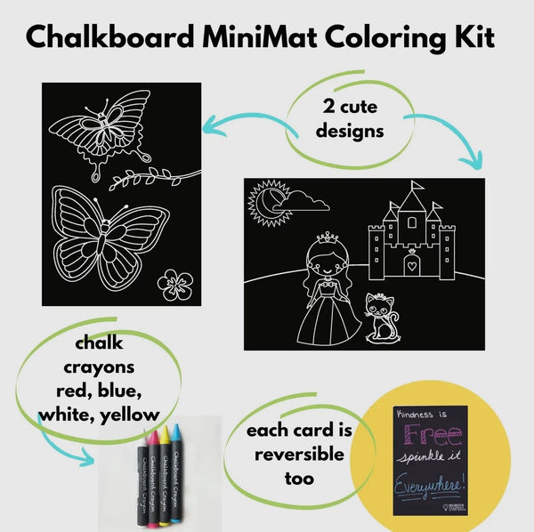 Reusable Coloring Mini Mat Kit | Princess & Butterfly