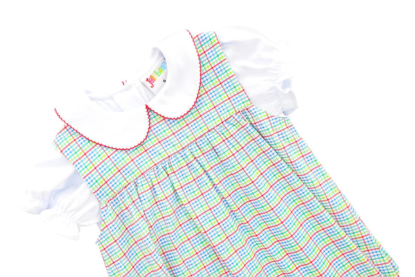 Primary Plaid Jumper Set