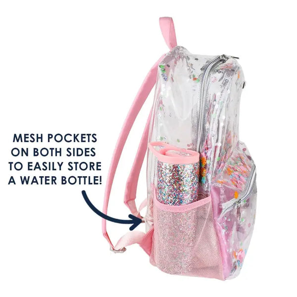 Flower Shop Confetti Clear Backpack Large