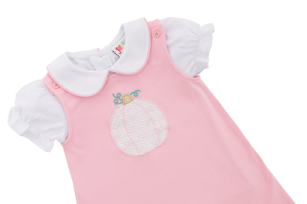 Pretty in Pink Pumpkin Jumper w/ Peter Pan Collar Top
