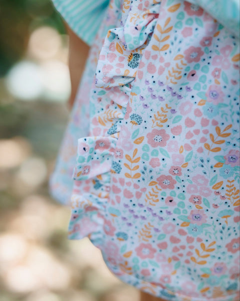 Pumpkin Patch Petals Appliqué Ruffle Short Set