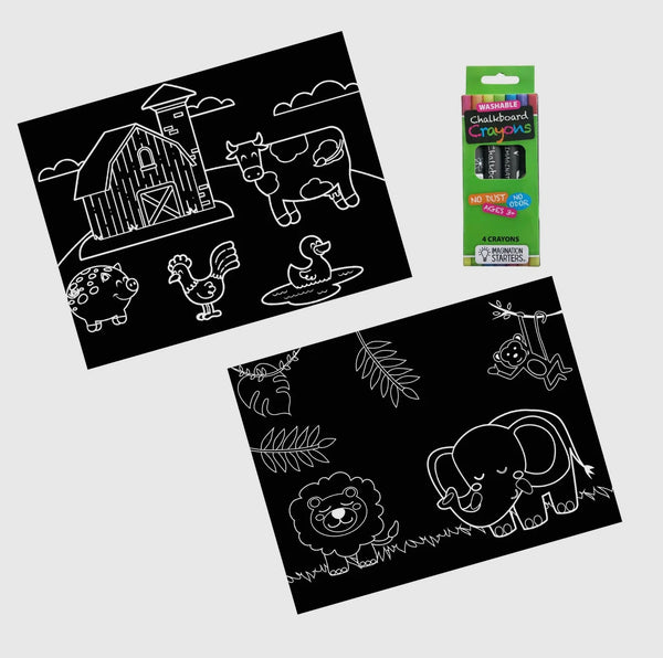 Reusable Coloring Mini Mat Kit | Farm & Jungle