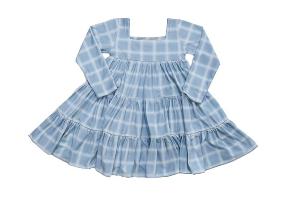 Garden Twirler | Dusty Blue Plaid