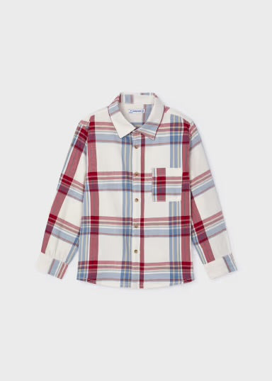 Plaid Button-Up Shirt | Wine