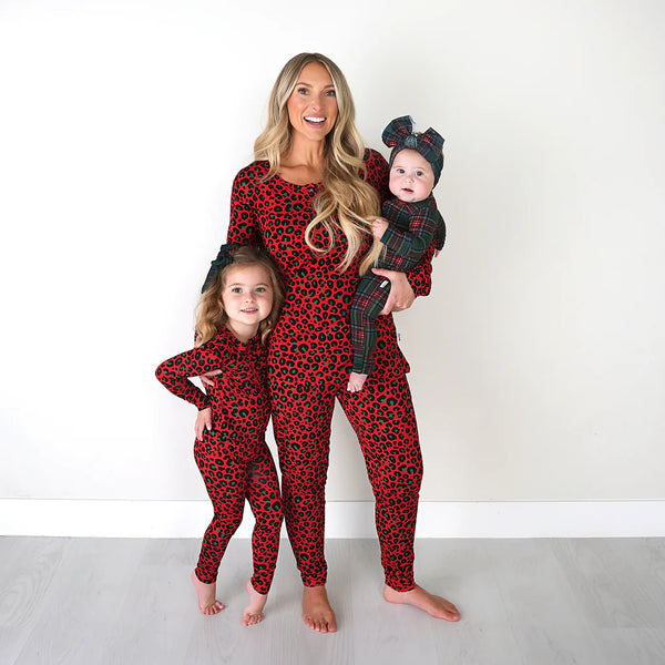 Chloe Cheetah Ruffle Two Piece Pajama Set