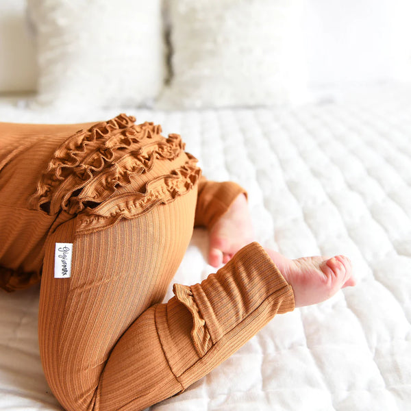 Rory Caramel Ruffle Zip