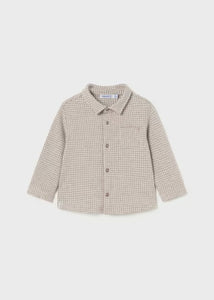 Jacquard Button Down Shirt | Latte