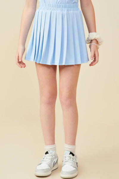 Pleated Scuba Tennis Skirt | Light Blue
