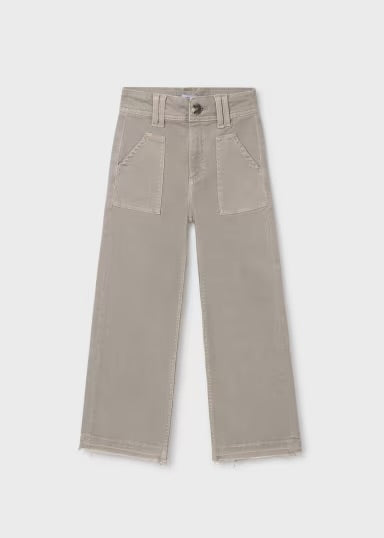 Flared Twill Pants | Sepia