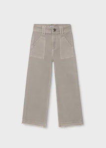 Flared Twill Pants | Sepia