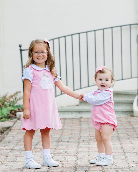 Pretty in Pink Pumpkin Jumper w/ Peter Pan Collar Top