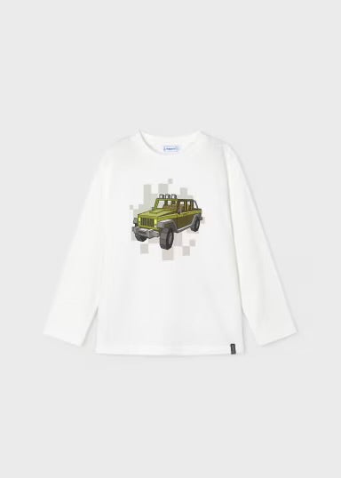 Jeep L/S Graphic Tee | Cream/Moss