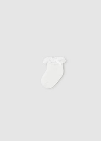 Lace Top Socks | White