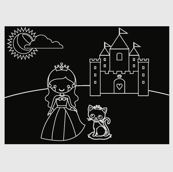 Reusable Coloring Mini Mat Kit | Princess & Butterfly