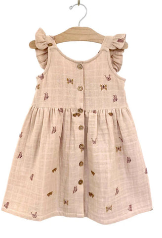 City Mouse Shoulder Strap Dress-Butterflies