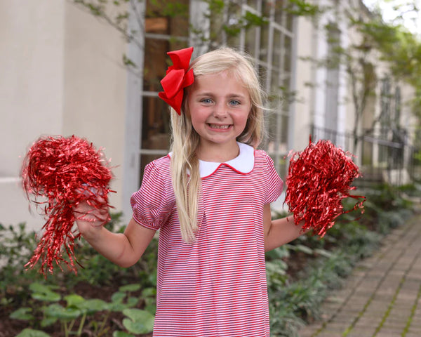 Game Day Pleat Dress | Red & White Stripe