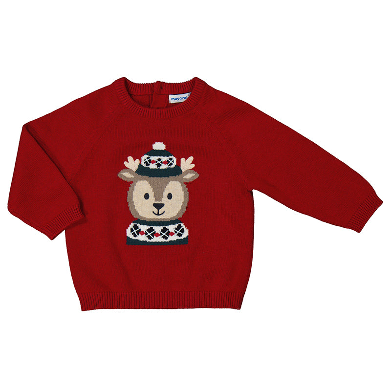 Reindeer Knit Sweater | Cherry