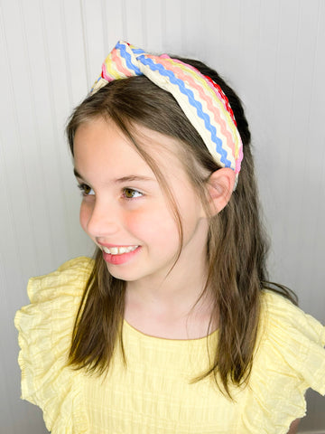 Ric Rac Rainbow Knotted Headband