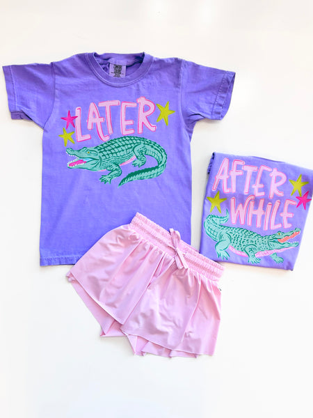 Later Gator Graphic Tween Tee | Violet