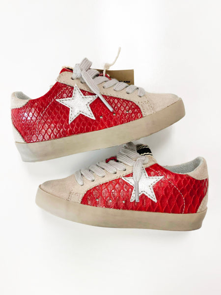 Paula Red Snakeskin Sneakers | Toddler & Youth Sizes