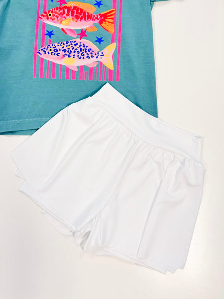 Flowy Shorts | White 7-16