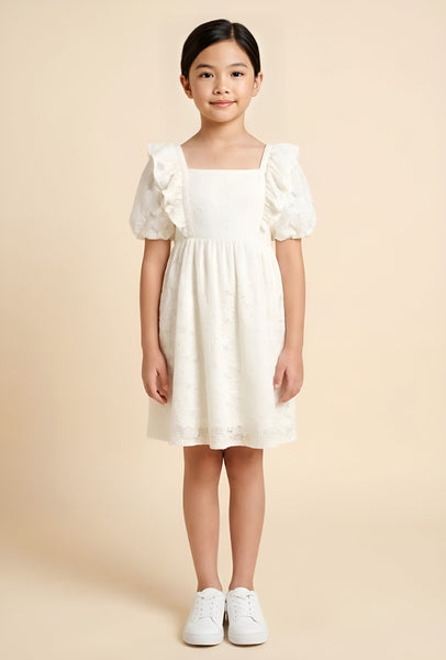 Floral Lace Ruffled Detail Dress