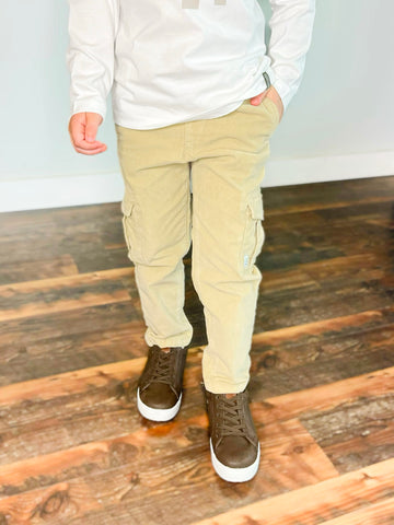 Corduroy Cargo Pants | Khaki