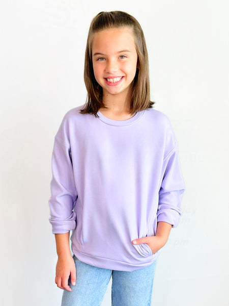 Soft Scuba Zuri Crew Neck Sweatshirt | Lavender