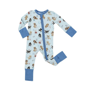 2-Way Zipper Romper | Puppy Alphabet