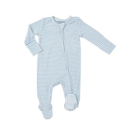 Newborn 2-Way Zipper Footie | Dream Blue Stripe