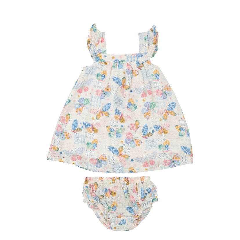 Sundress & Diaper Cover | Butterfly Patch